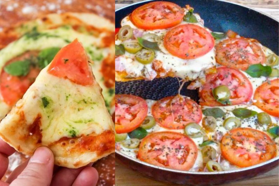 Pizza de Frigideira Proteica: rápida, saborosa e perfeita para matar a vontade sem sair da linha